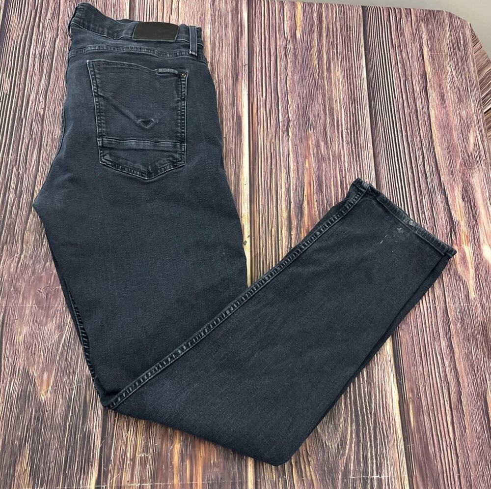 HUDSON Byron Straight Jeans Mens Size 34x34 (Actual 34x34) Dark Wash Stretch